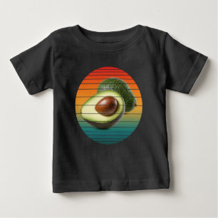 Camiseta Para Bebê Alimento vegetariano de fruta de abacate vintage