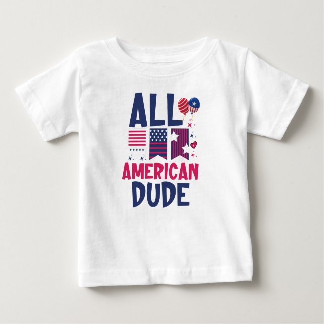 Camiseta Para Bebê All American Dude-96993 (Frente)
