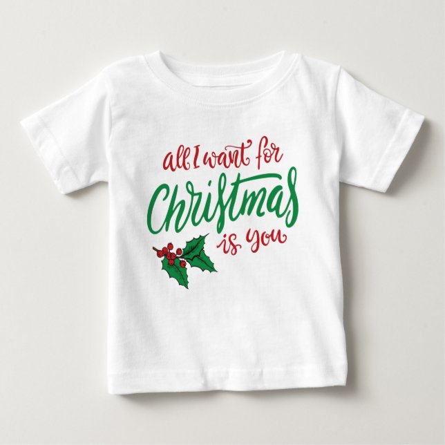 Camiseta Para Bebê All I want for Christmas (Frente)