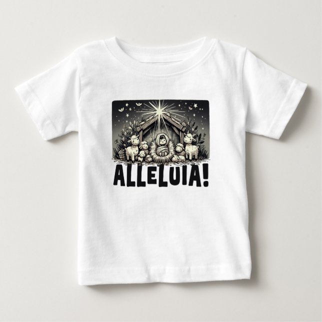 Camiseta Para Bebê Alleluia!: Joy of the Nativity (Frente)