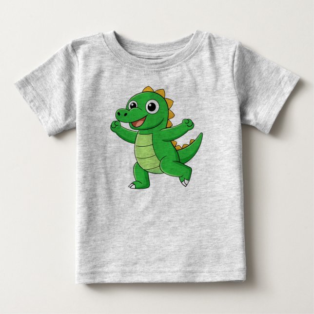 Camiseta Para Bebê Alligador de danças de corte (Frente)