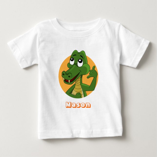 Camiseta Para Bebê Alligator cartoon T-Shirt (Frente)