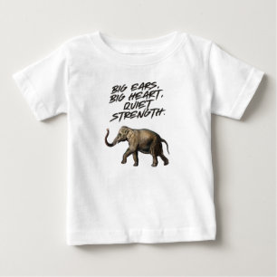 Camiseta Para Bebê Alma da selva. Coração elefante.