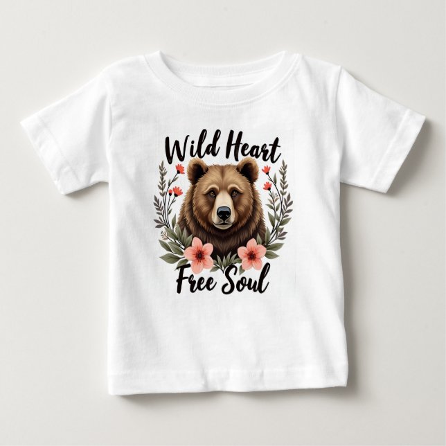 Camiseta Para Bebê Alma Livre de Coração Selvagem (Frente)