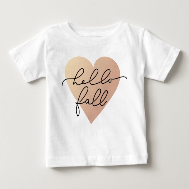 Camiseta Para Bebê Alô, Fall Love Heart (Frente)