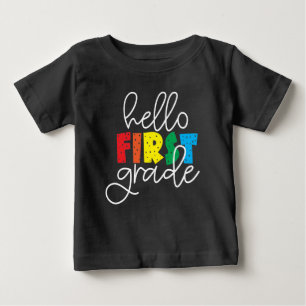 Camiseta Para Bebê Alô, Primeiro Professor do 1º ano, T-Shirt