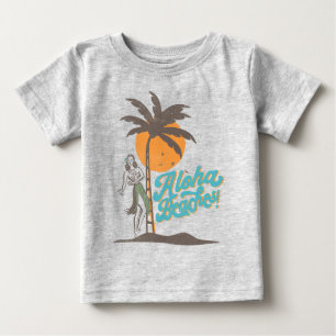 Camiseta Para Bebê Aloha Beaches Hula Girl Hawaii Retro