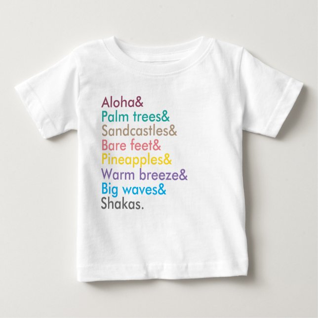 Camiseta Para Bebê aloha, camisola (Frente)
