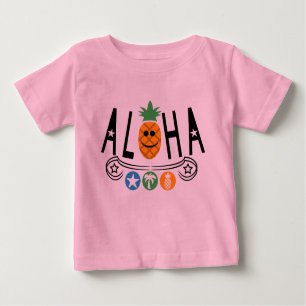 Camiseta Para Bebê Aloha Pineapple Design - Baby Fine Jersey T-Shirt