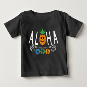 Camiseta Para Bebê Aloha Pineapple Design - Baby Fine Jersey T-Shirt