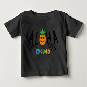 Camiseta Para Bebê Aloha Pineapple Design - Baby Fine Jersey T-Shirt