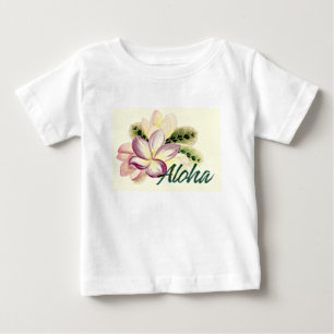 Camiseta Para Bebê Aloha Plumeria