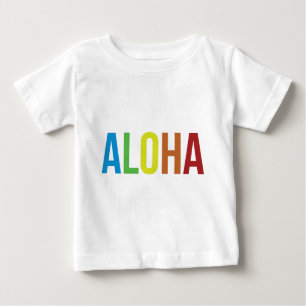 Camiseta Para Bebê Aloha Rainbow