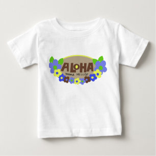 Camiseta Para Bebê Aloha significa Hello Hawaiian Floral