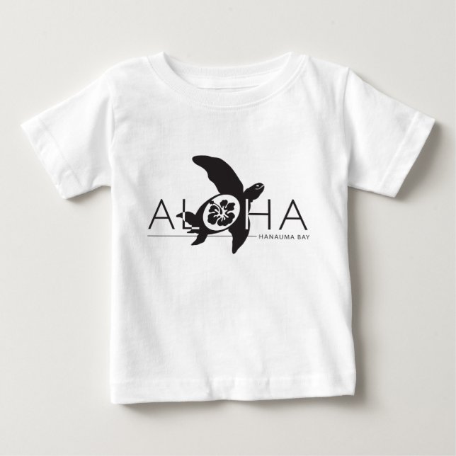 Camiseta Para Bebê Aloha - Tartaruga do Havaí (Frente)