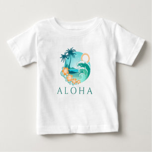 Camiseta Para Bebê Aloha Tropical