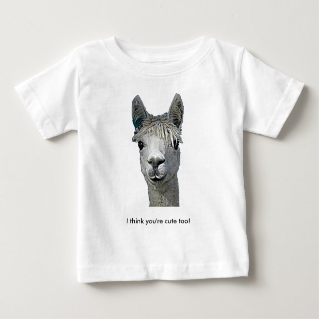 Camiseta Para Bebê Alpaca adorável (Frente)