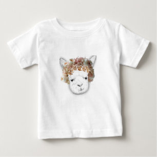 Camiseta Para Bebê Alpaca adorável