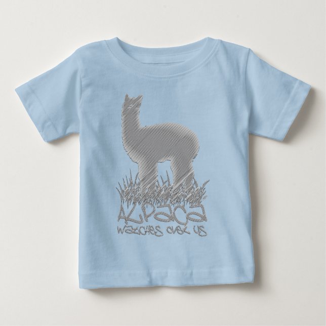 Camiseta Para Bebê Alpaca olha sobre nós (Frente)