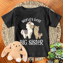 Camiseta Para Bebê Alpacas Melhor Irmã Mais Velha