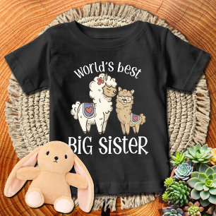 Camiseta Para Bebê Alpacas Melhor Irmã Mais Velha