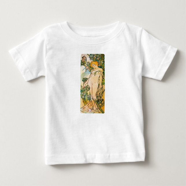 Camiseta Para Bebê Alphonse Mucha - Iris WB (Frente)