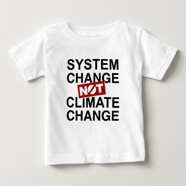 Camiseta Para Bebê Alterações do sistema não alterações climáticas (Frente)