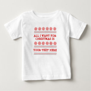 Camiseta Para Bebê Alterar TODO TEXTO adicionar nome Funny Christmas 