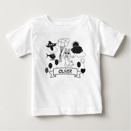 Camiseta Para Bebê Alto Contraste Preto e Branco