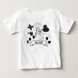 Camiseta Para Bebê Alto Contraste Preto e Branco