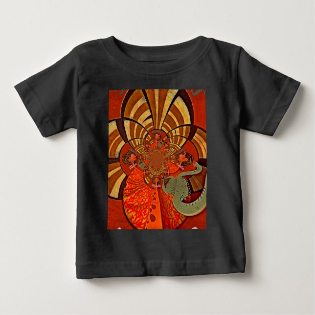 Camiseta Para Bebê Alturas Impressionantes: Linda Girafa Africana Eng (Frente)