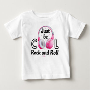 Camiseta Para Bebê Amante da Música Apenas Seja Legal Rock and Roll