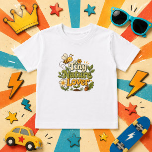 Camiseta Para Bebê Amante da Natureza Minúsculo abelha fofa floral no