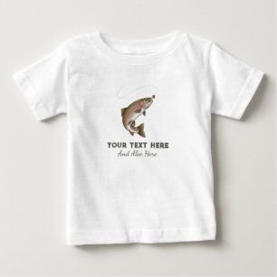 Camiseta Para Bebê Amante da Pesca Personalizado – Design de Pesca de