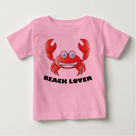 Camiseta Para Bebê Amante da Praia - T-Shirt de Jersey Fino Baby