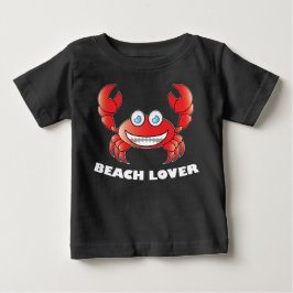 Camiseta Para Bebê Amante da Praia - T-Shirt de Jersey Fino Baby