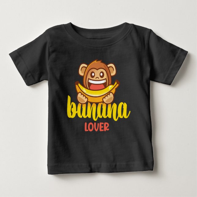 Camiseta Para Bebê Amante das bananas (Frente)