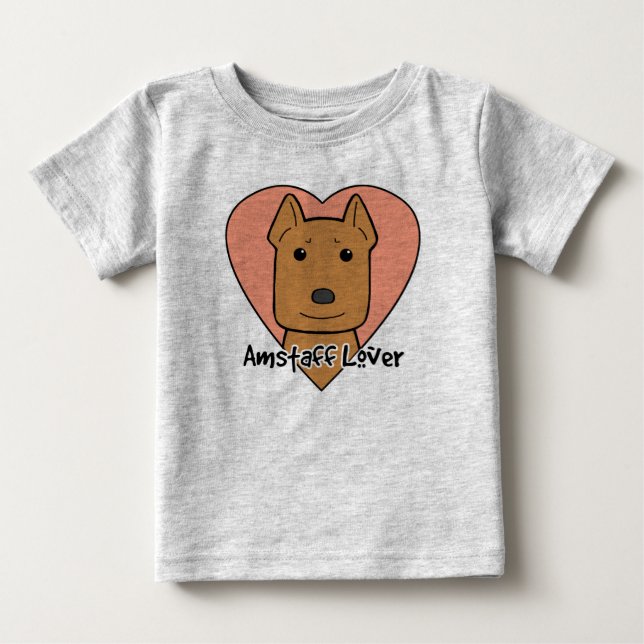Camiseta Para Bebê Amante de Amstaff (Frente)