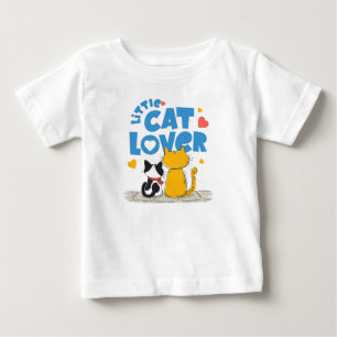Camiseta Para Bebê Amante de Gatinho Fofo Cartoon