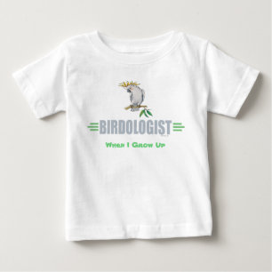 Camiseta Para Bebê Amante de Pássaros Humorístico Cacatua