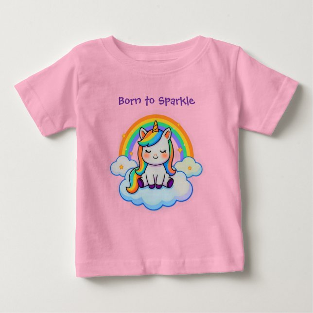 Camiseta Para Bebê Amante de Unicórnio Mágico - Algodão (Frente)