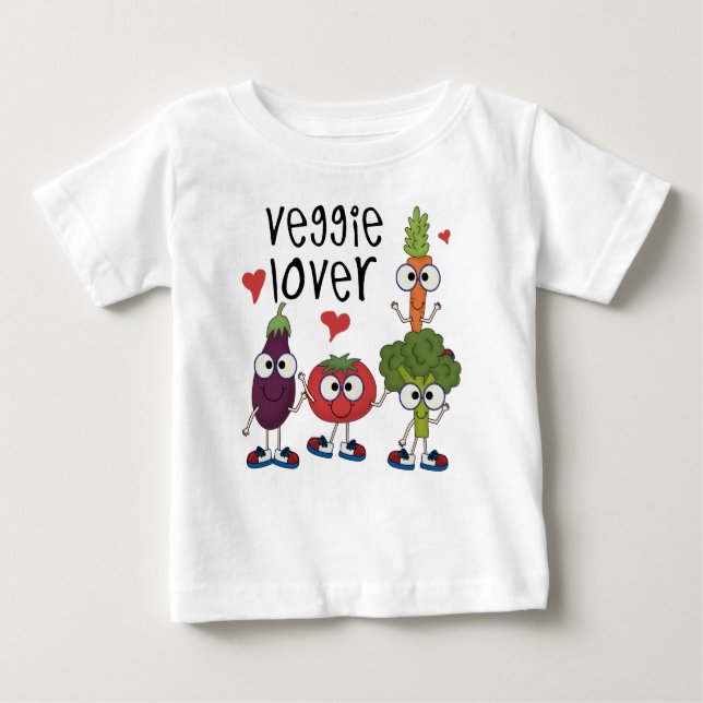 Camiseta Para Bebê Amante do vegetariano (Frente)