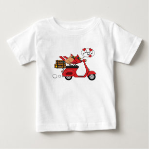 Camiseta Para Bebê Amantes de Cardinal Vermelho no Patinete