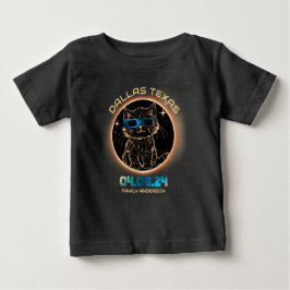 Camiseta Para Bebê Amantes de Gatos do Eclipse Solar Total de Dallas 
