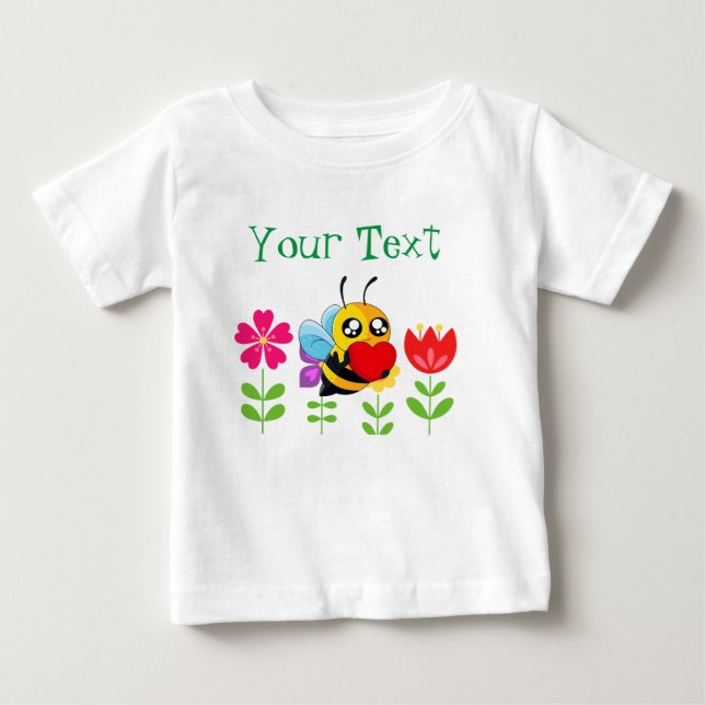 Camiseta Para Bebê Amar Abelha (Frente)