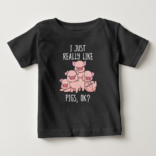 Camiseta Para Bebê Amar as mulheres dotadas de porcos presentes na co (Frente)