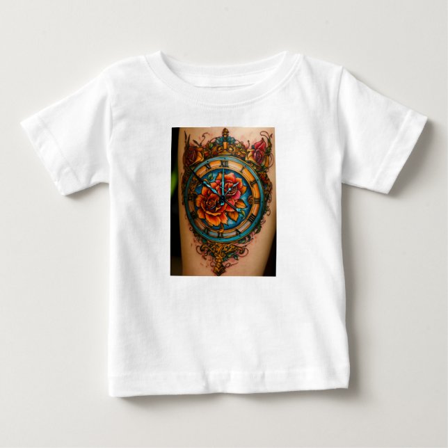 Camiseta Para Bebê Amar Compreensão: Tee Arte Tatuada (Frente)