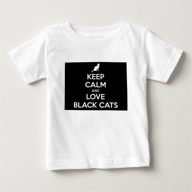 Camiseta Para Bebê Amar Gatos Negros (Frente)
