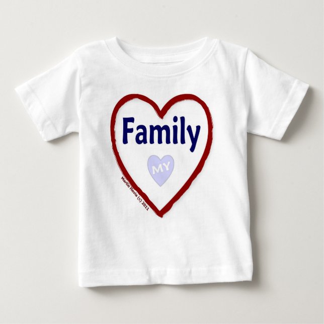 Camiseta Para Bebê Amar Minha Família (Frente)