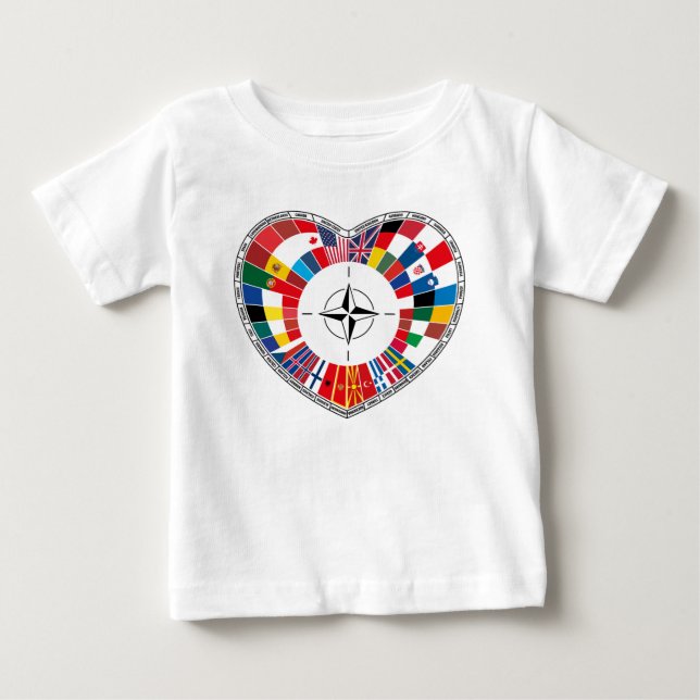 Camiseta Para Bebê Amar Países da OTAN, com a OTAN (Frente)